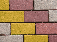Плитка тротуарная. (Брусчатка) 1П6у желтая двухслойная  белый цемент