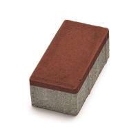 Плитка тротуарная. (Брусчатка) А1П6у красная двухслойная/серый цемент