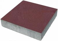 Плитка тротуарная брусчатка "Квадрат" 1К6 красная двухслойная  /серый цемент